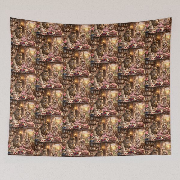 Item preview, Whimsical Mouse Family Tea Time in a Cozy Cottage Kitchen. designed and sold by JoyNest = "The nest of joy".