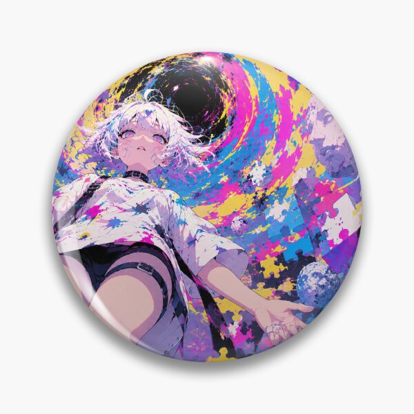 Item preview, Neon Pop Surrealism Anime Girl Puzzle Paint Splatter Art designed and sold by Japan-kanji-ya.