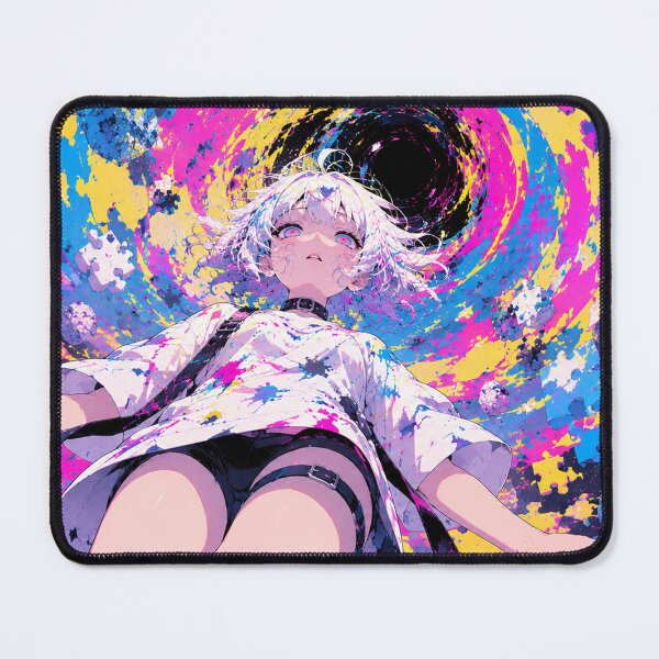Item preview, Neon Pop Surrealism Anime Girl Puzzle Paint Splatter Art designed and sold by Japan-kanji-ya.