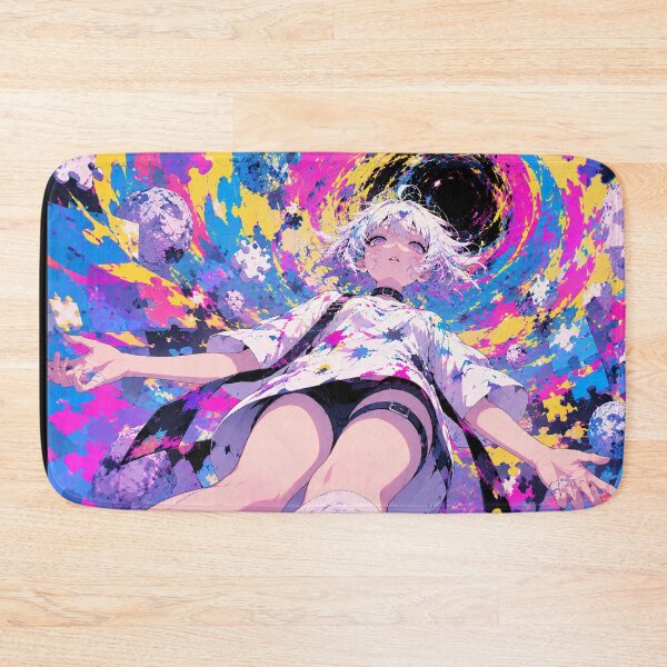 Item preview, Neon Pop Surrealism Anime Girl Puzzle Paint Splatter Art designed and sold by Japan-kanji-ya.