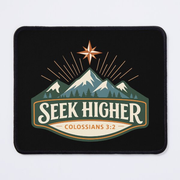 Item preview, Seek Higher Christian Mountain – Colossians 3:2 Bible Verse designed and sold by stylishdzign.