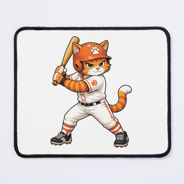 Item preview, Baseball Cat | Cute Orange Cat Batter designed and sold by barkandmeow.