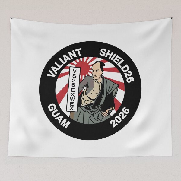 Item preview, US Military Valiant Shield 26 Guam Samurai Exercise Patch designed and sold by CharlieDesings.
