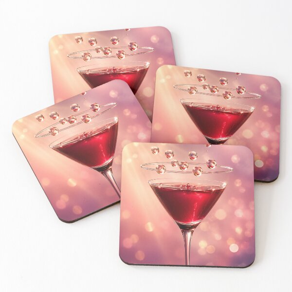 Item preview, Floating Crimson Martini – Elegant Cocktail Glass with Crystal Droplets designed and sold by Kimberly Palmer.