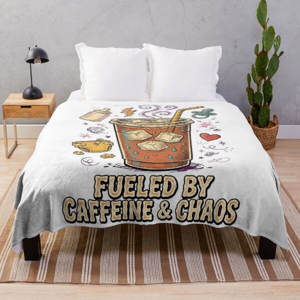 Item preview, Fueled By Caffeine And Chaos Mama Club Funny Iced Coffee Mom Life Retro designed and sold by Yellowriversss.