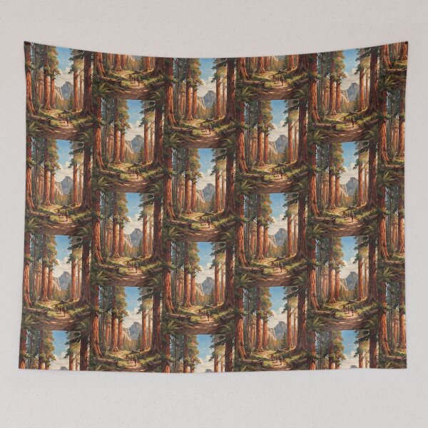 Item preview, Giant Sequoia Redwood Forest Hiking Vintage Landscape designed and sold by TeeARTHY.