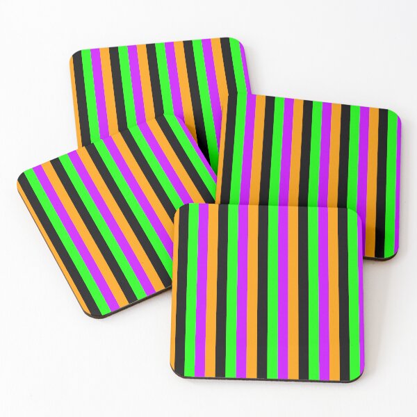 Item preview, Halloween Purple Yellow Black Green Striped Seamless Pattern | Spooky Geometric Digital Paper designed and sold by BigDigital.