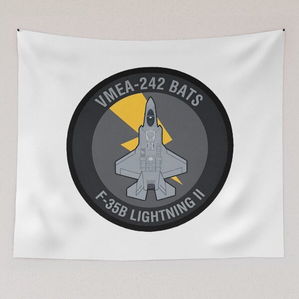 Item preview, USMC VMFA-242 Bats F-35B Lightning II Stealth Fighter Patch designed and sold by CharlieDesings.
