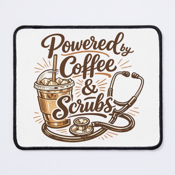 Item preview, Powered by Coffee and Scrubs Minimalist Line designed and sold by teemix.