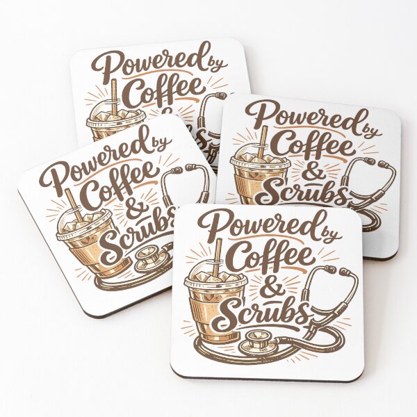 Item preview, Powered by Coffee and Scrubs Minimalist Line designed and sold by teemix.