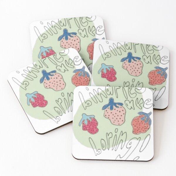 Item preview, Binaries Are Boring Strawberry designed and sold by DaringSoul.