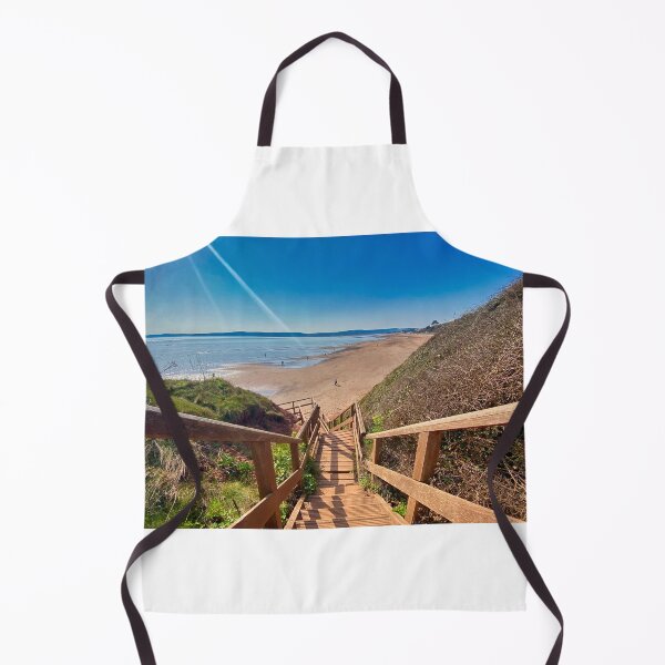 Item preview, Exmouth Beach Devon – Wooden Steps to the Sea Coastal View designed and sold by leonwoods.