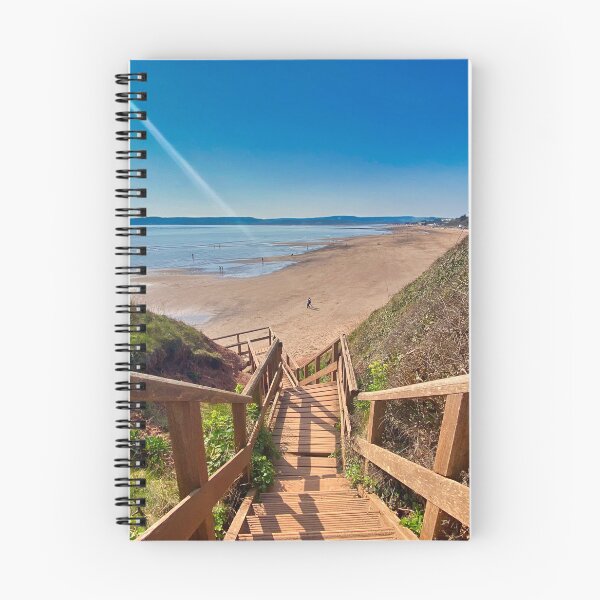 Item preview, Exmouth Beach Devon – Wooden Steps to the Sea Coastal View designed and sold by leonwoods.