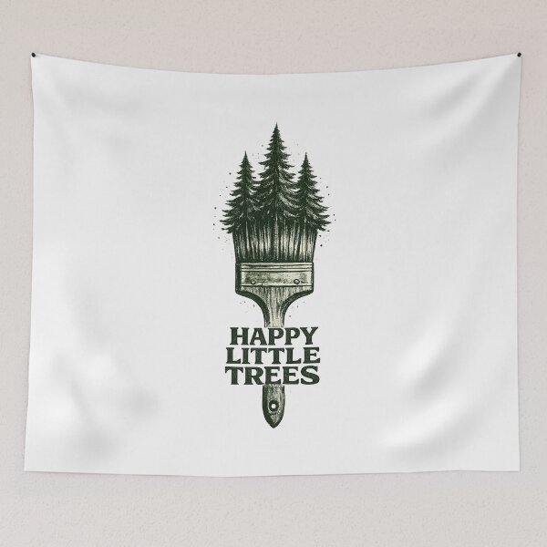 Item preview, Bob Ross Happy Little Trees – Vintage Paintbrush Forest designed and sold by karamram.