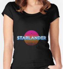 STARLANDER - Metallic Logo with sun Women's Fitted Scoop T-Shirt