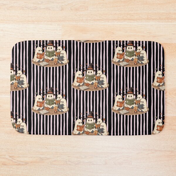 Item preview, Pink Striped Halloween Ghosts Reading designed and sold by Roy & Tiffany.
