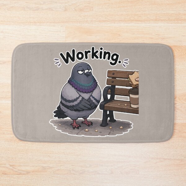 Item preview, Funny Pigeon Sticker – Working Cartoon Bird Waiting for Lunch designed and sold by SimplePoDesign.