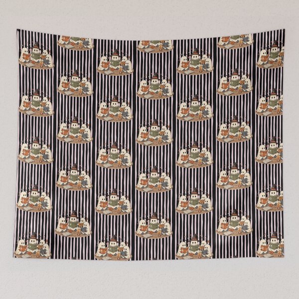 Item preview, Pink Striped Halloween Ghosts Reading designed and sold by Roy & Tiffany.
