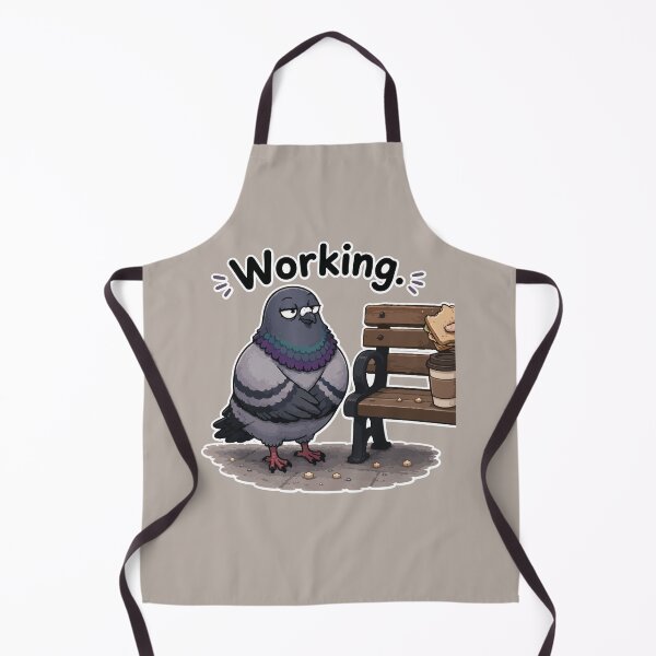 Item preview, Funny Pigeon Sticker – Working Cartoon Bird Waiting for Lunch designed and sold by SimplePoDesign.