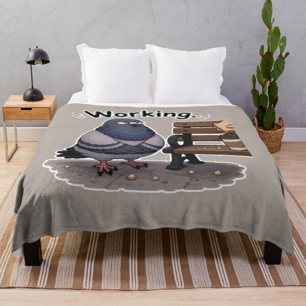 Item preview, Funny Pigeon Sticker – Working Cartoon Bird Waiting for Lunch designed and sold by SimplePoDesign.