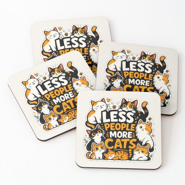 Item preview, Less People More Cats Funny Cat Lover Design designed and sold by Safe Haven Pets.