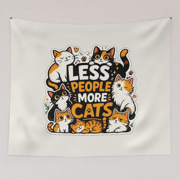 Item preview, Less People More Cats Funny Cat Lover Design designed and sold by Safe Haven Pets.