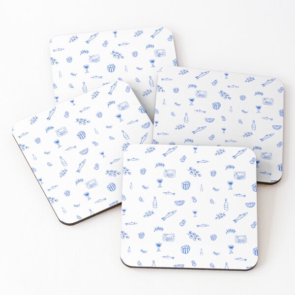 Item preview, Blue Mediterranean Wine and Aperitif Pattern designed and sold by ElizabethCoelho.
