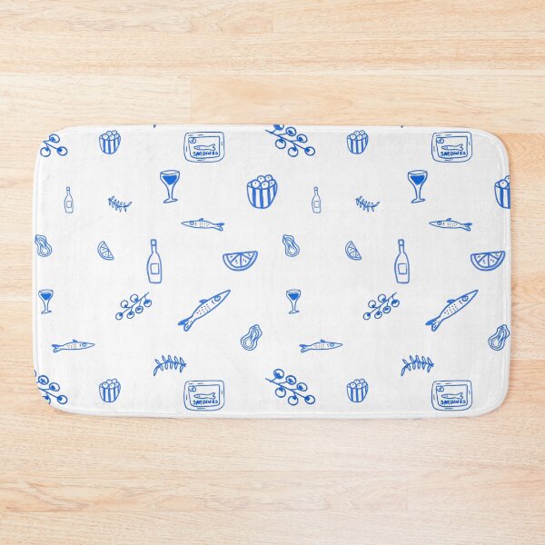 Item preview, Blue Mediterranean Wine and Aperitif Pattern designed and sold by ElizabethCoelho.