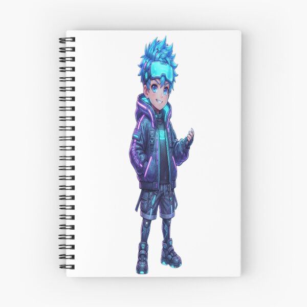 Item preview, Cyber Neon Boy – Futuristic Anime Character designed and sold by AdityaShop18.