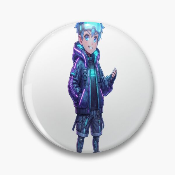 Item preview, Cyber Neon Boy – Futuristic Anime Character designed and sold by AdityaShop18.