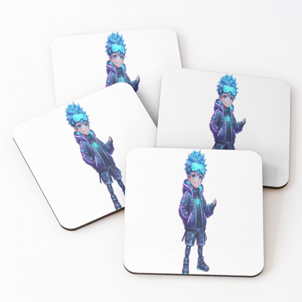 Item preview, Cyber Neon Boy – Futuristic Anime Character designed and sold by AdityaShop18.