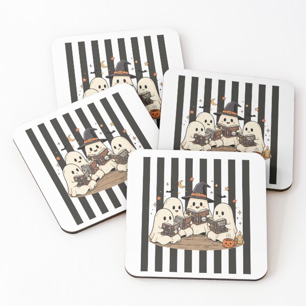 Item preview, Black and White Striped Ghost Reading designed and sold by Roy & Tiffany.