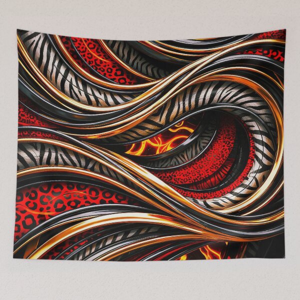 Item preview, Wild Luxe Inferno – Zebra & Leopard Gold Abstract designed and sold by Exodoi.