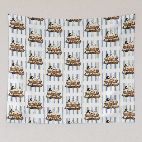 Item preview, Blue Striped Watercolor Ghost Bookworms designed and sold by Roy & Tiffany.