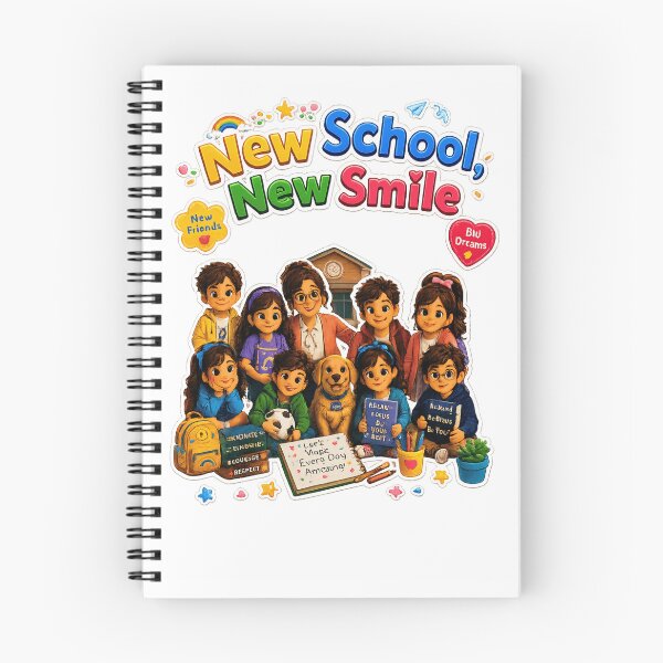 Item preview, New School, New Smile Sticker | Cute Back to School Kids & Teacher Die-Cut Sticker designed and sold by Art Wave Studio.