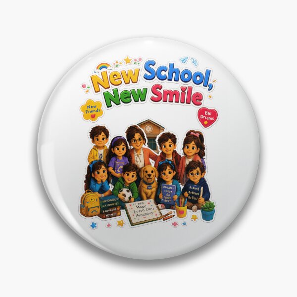 Item preview, New School, New Smile Sticker | Cute Back to School Kids & Teacher Die-Cut Sticker designed and sold by Art Wave Studio.