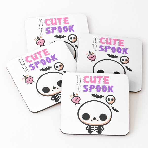 Item preview, Too Cute To Spook Kawaii Skeleton Halloween Art designed and sold by     Sela Art .