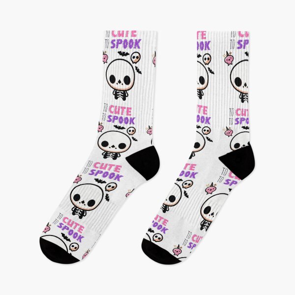 Item preview, Too Cute To Spook Kawaii Skeleton Halloween Art designed and sold by     Sela Art .