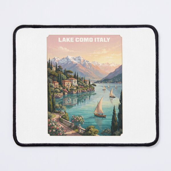 Item preview, Lake Como Italy Vintage Landscape Travel Poster designed and sold by TeeARTHY.