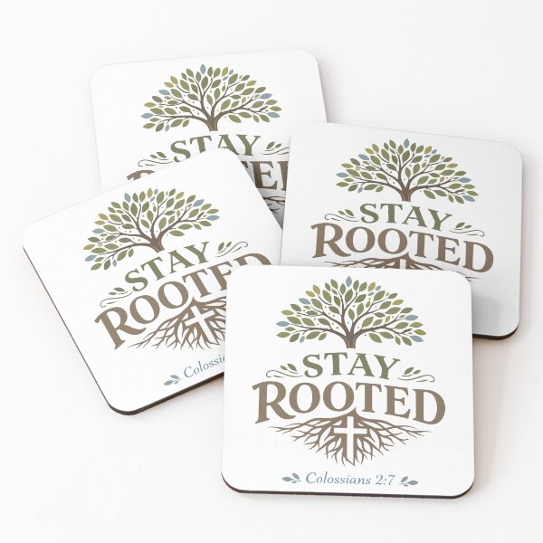 Item preview, Stay Rooted Christian Tree Design – Colossians 2:7 Bible Verse designed and sold by stylishdzign.