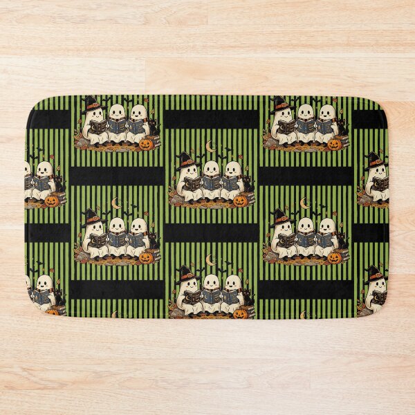 Item preview, Green Striped Witchy Reading Ghosts designed and sold by Roy & Tiffany.