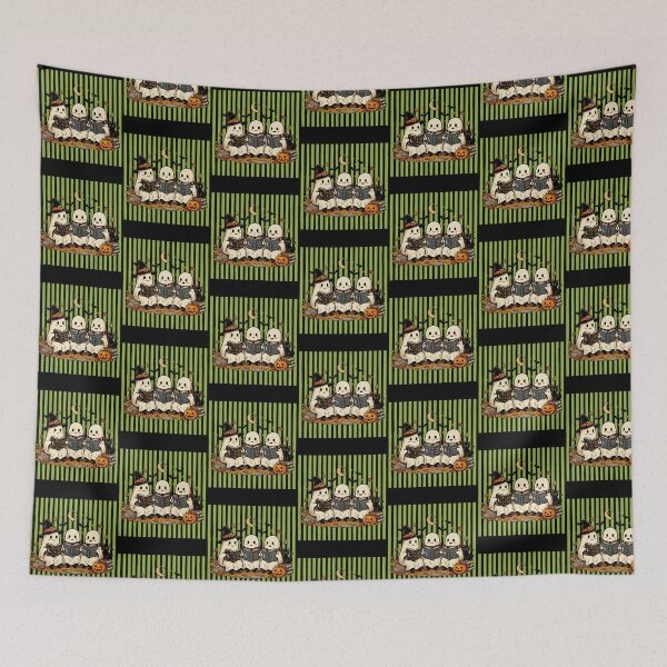Item preview, Green Striped Witchy Reading Ghosts designed and sold by Roy & Tiffany.