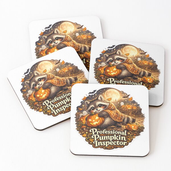 Item preview, Professional Pumpkin Inspector – Cute Raccoon Autumn Halloween Sticker designed and sold by RDcollections.