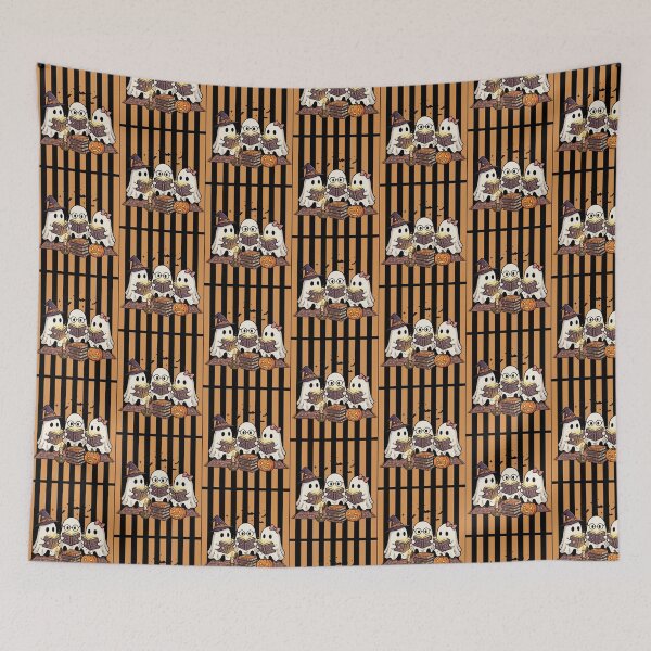 Item preview, Warm Fall Striped Cozy Ghosts designed and sold by Roy & Tiffany.
