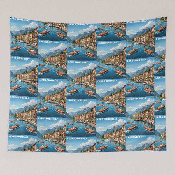 Item preview, Lake Como Italy Vintage Scenic Waterfront   designed and sold by TeeARTHY.