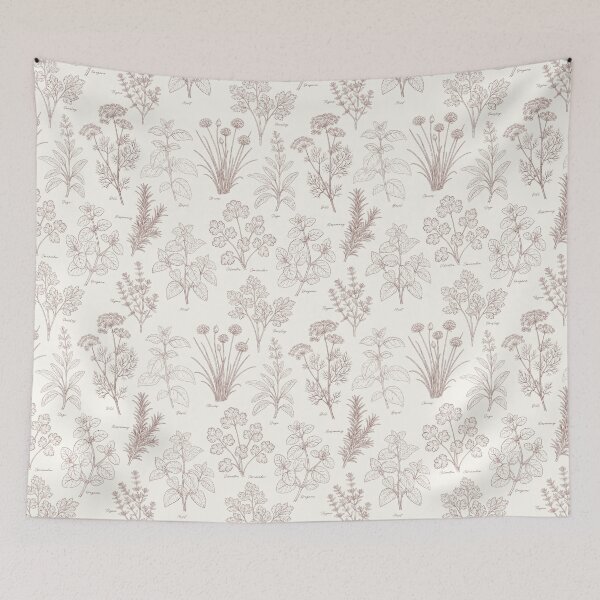 Item preview, Kitchen herb garden. Culinary herbs outline drawing  designed and sold by iclipart.
