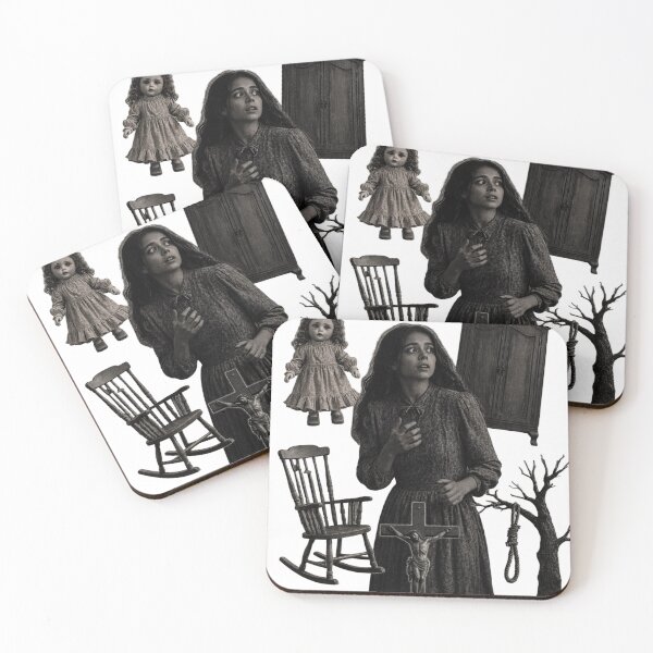 Item preview, Gothic horror composition with doll and cross as transparent object designed and sold by Creative88Art.