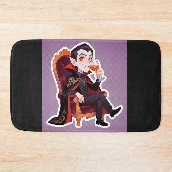 Item preview, Elegant Vampire Drinking Tomato Juice Gothic Halloween Cartoon designed and sold by OksArtStudio.