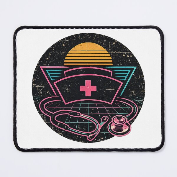 Item preview, Retro 80s Sunset Nurse Cap Graphic designed and sold by teemix.