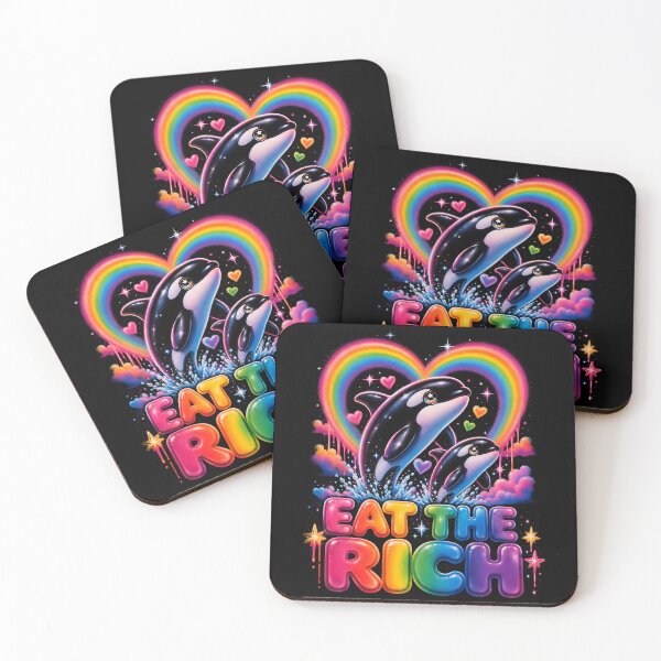 Item preview, Eat the Rich Rainbow Orcas designed and sold by Victor Shadehorn.